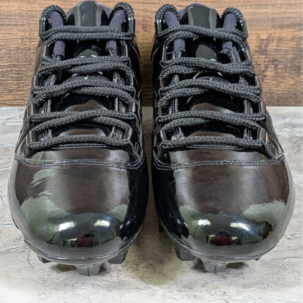 Nike Air Jordan 11 Low TD Men's 9 Patent Black Football Cleats IQ8113-001